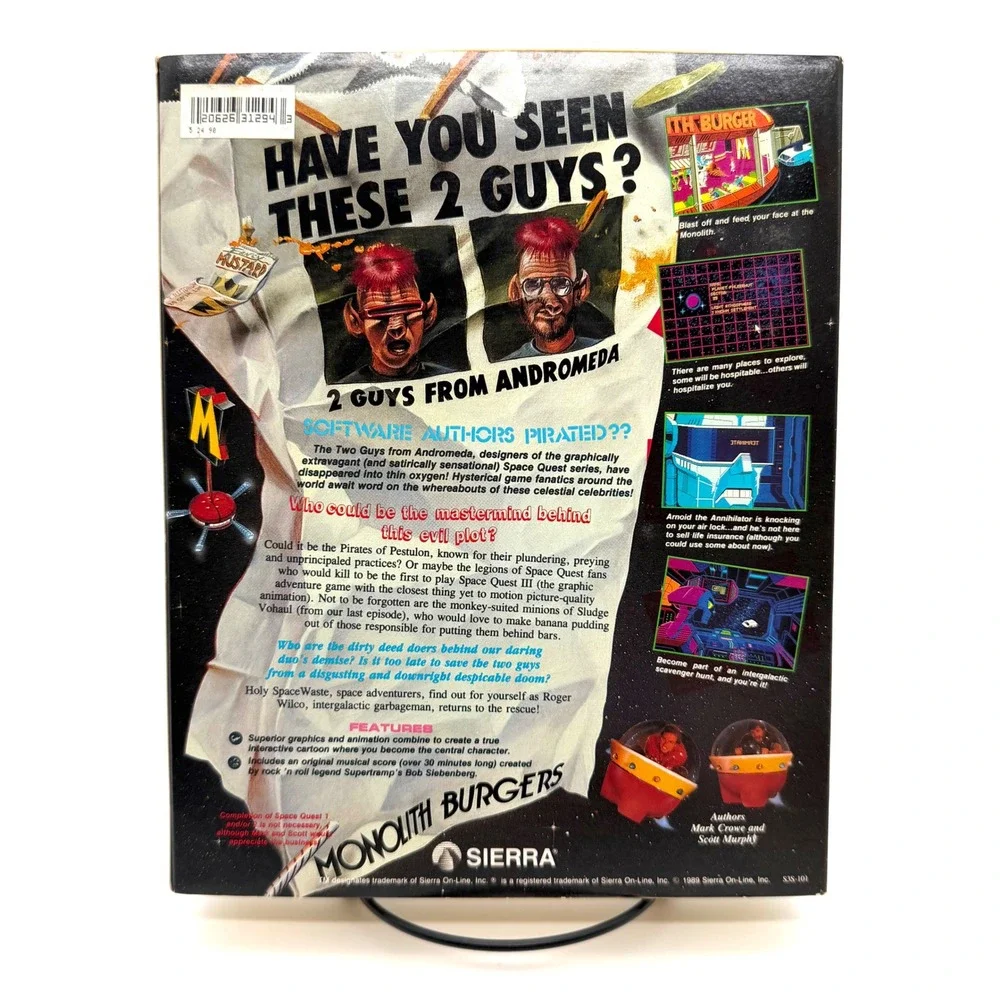 Space Quest III Pirates of Pestulon PC Game 1989 Vintage Big Box 5.25 Disk